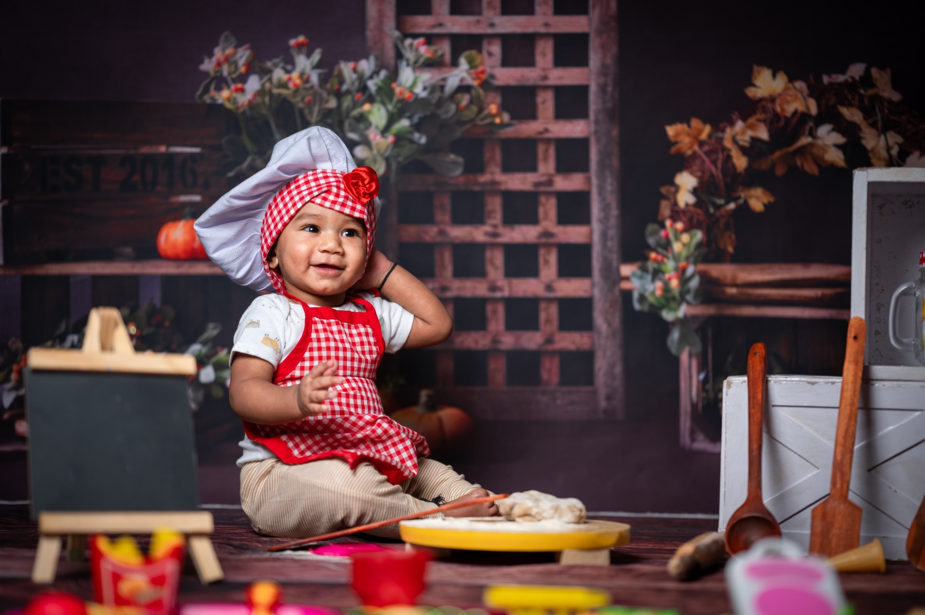 Baby chef themed shoot